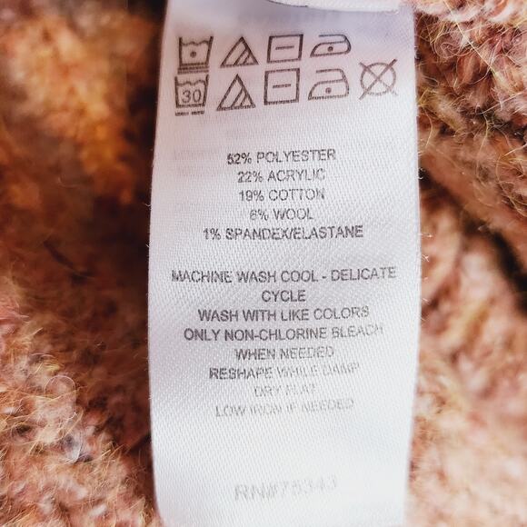 William Rast Women's Multicolor Heathered Turtle Neck Wool Blend Sweater Medium - Picture 7 of 7